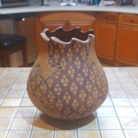 Don McWhorter Stoneware  Brown All Diffrent Each Piece Unique   9Tx5 At‎ Opening - Picture 1 of 11